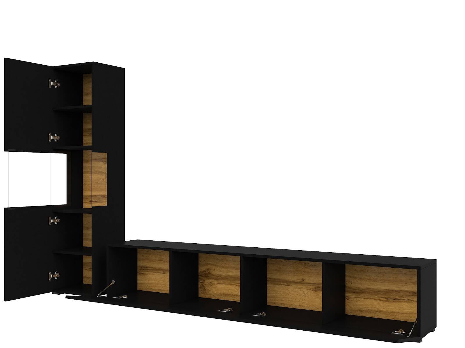 Ava wall cabinet 05+40 black / Wotan oak - Image 2