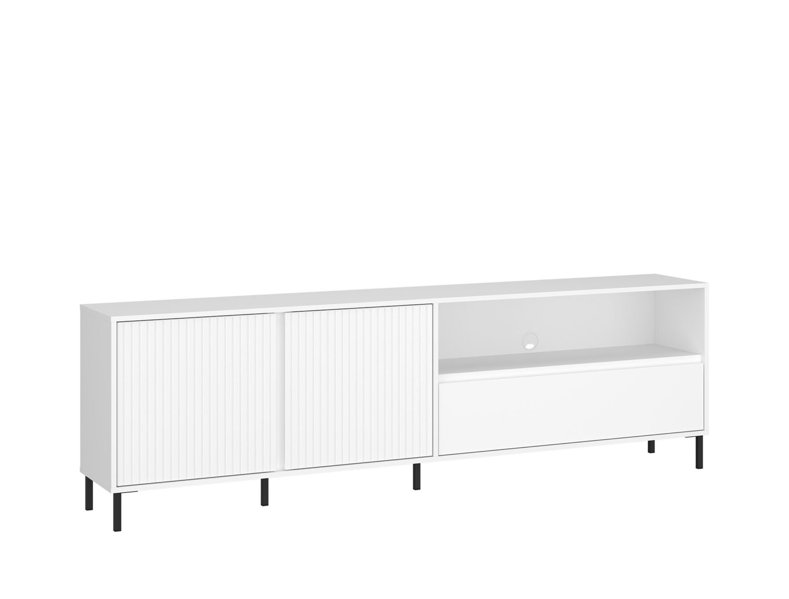 Avenale AVEF03 - TV cabinet 2D1S Alpine white glossy white