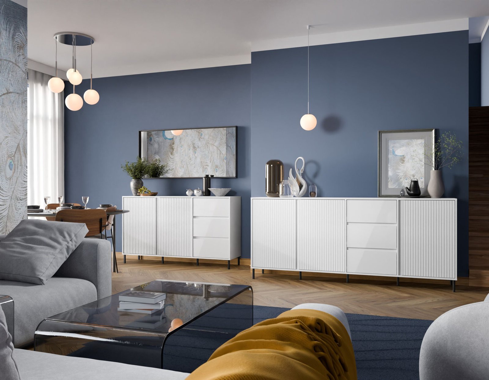 Avenale AVEK03 - Chest of drawers 2D2S Alpine white glossy white - Image 3
