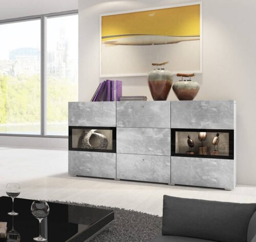 Bar cabinet 2D3S light concrete color