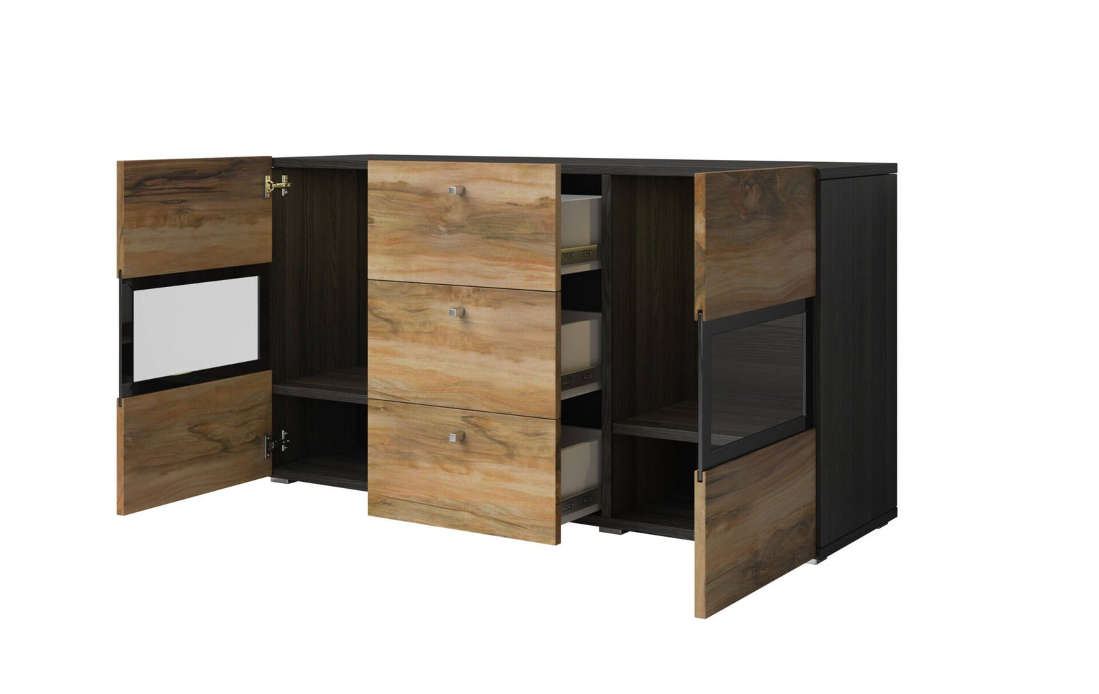Bar cabinet, 2D3S, satin walnut/wood imitation - Image 2