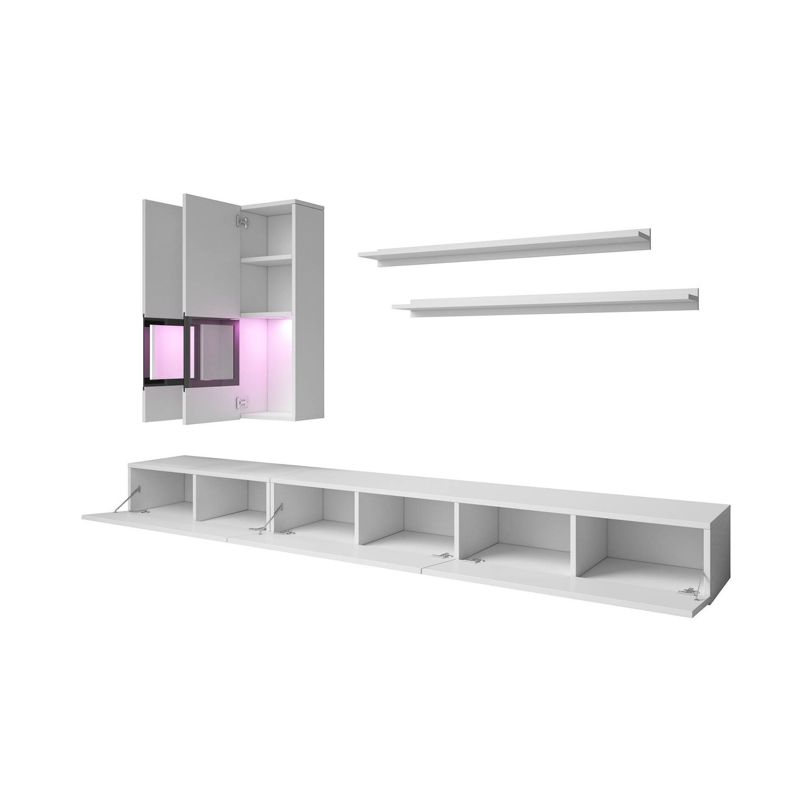 Bar wall cabinet, white/high-gloss white