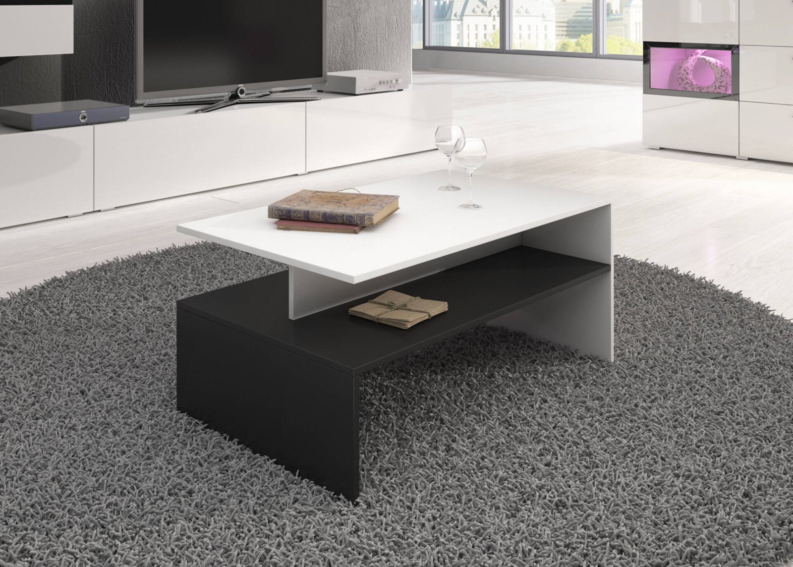 Bar coffee table, white/high gloss white - Image 2