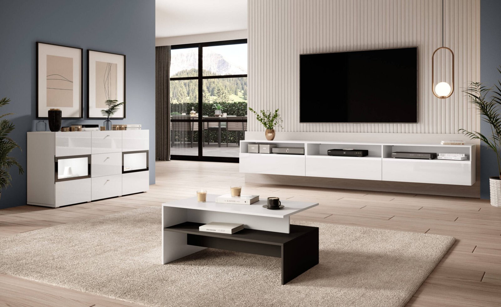 Bar coffee table, white/high gloss white - Image 5