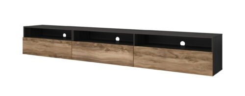 Bars 3-door TV cabinet, satin walnut / Touchwood