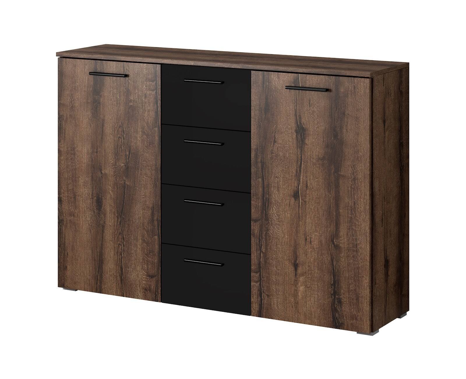 Beta chest of drawers 2D4S Monastery Oak / Black