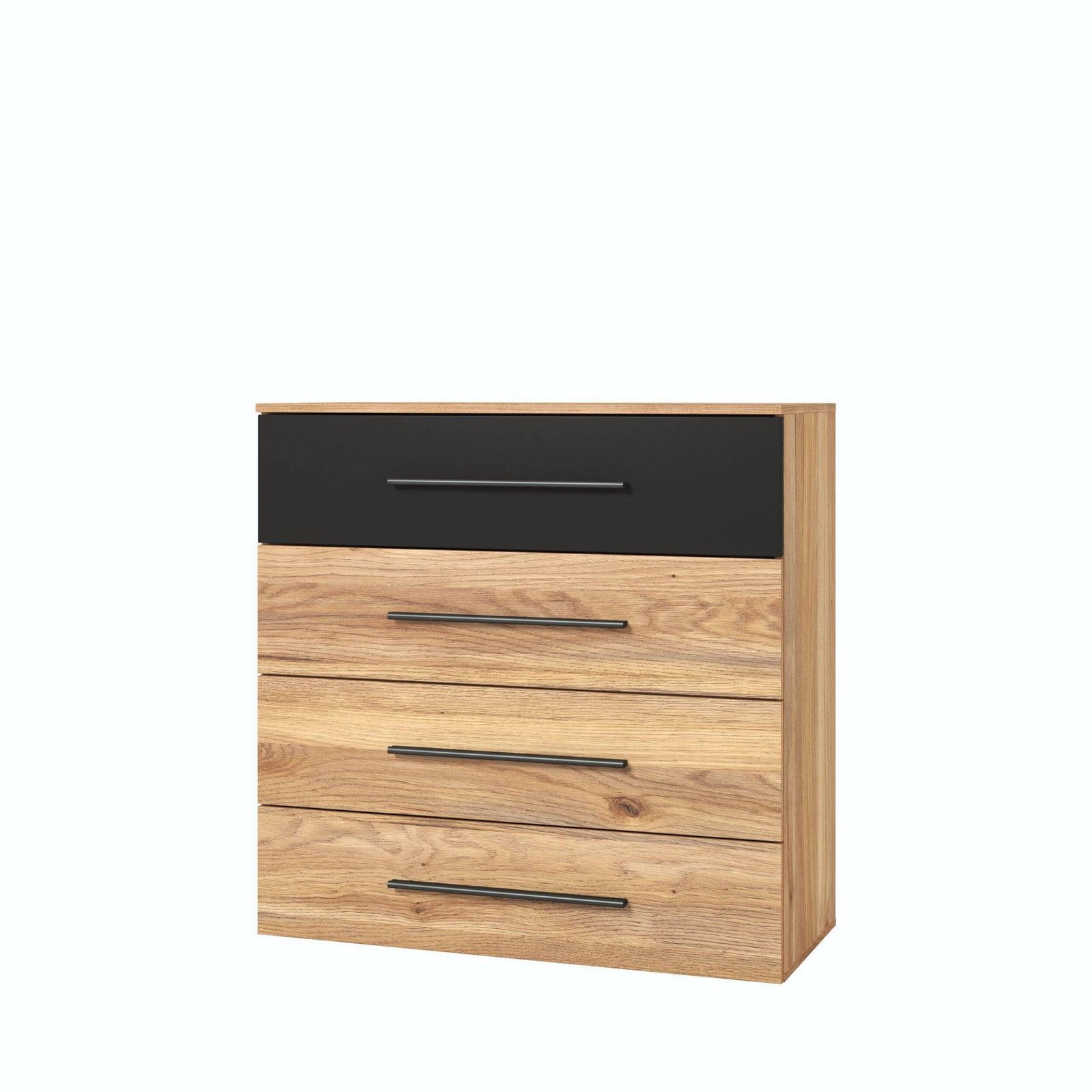 Beta - chest of drawers with 4 drawers, Mauvella oak, matte black