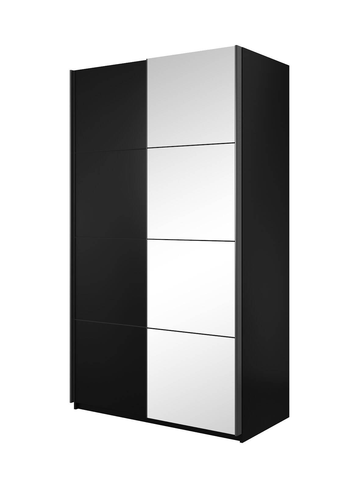 Beta - 2-door sliding wardrobe with mirrors, 120 cm, black