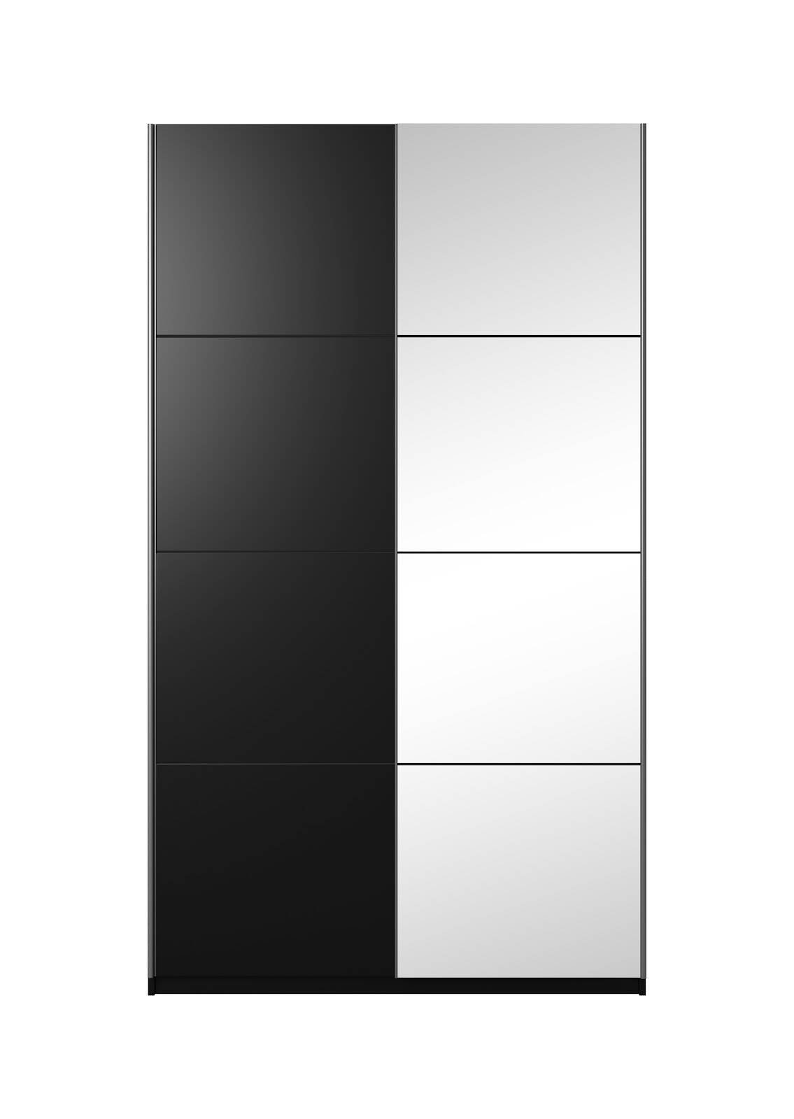 Beta - 2-door sliding wardrobe with mirrors, 150 cm, black - Image 3