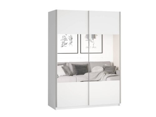 Beta two-door wardrobe with mirrors, 150 cm, white