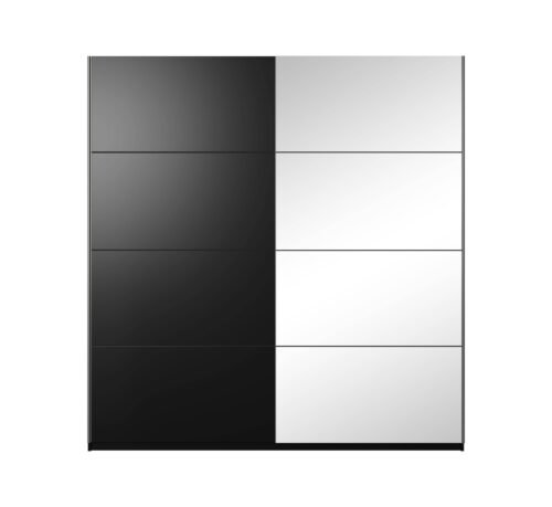 Beta – 2-door sliding wardrobe with mirrors, 180 cm, black