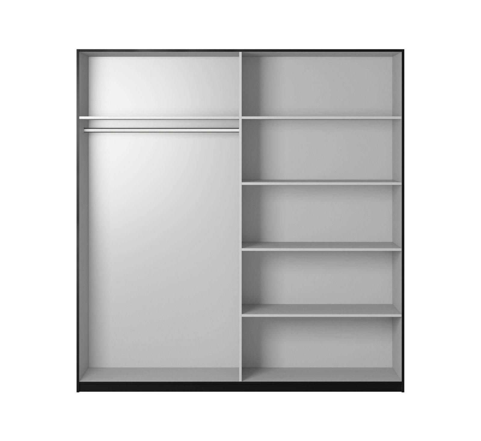 Beta - 2-door sliding wardrobe with mirrors, 180 cm, black - Image 2