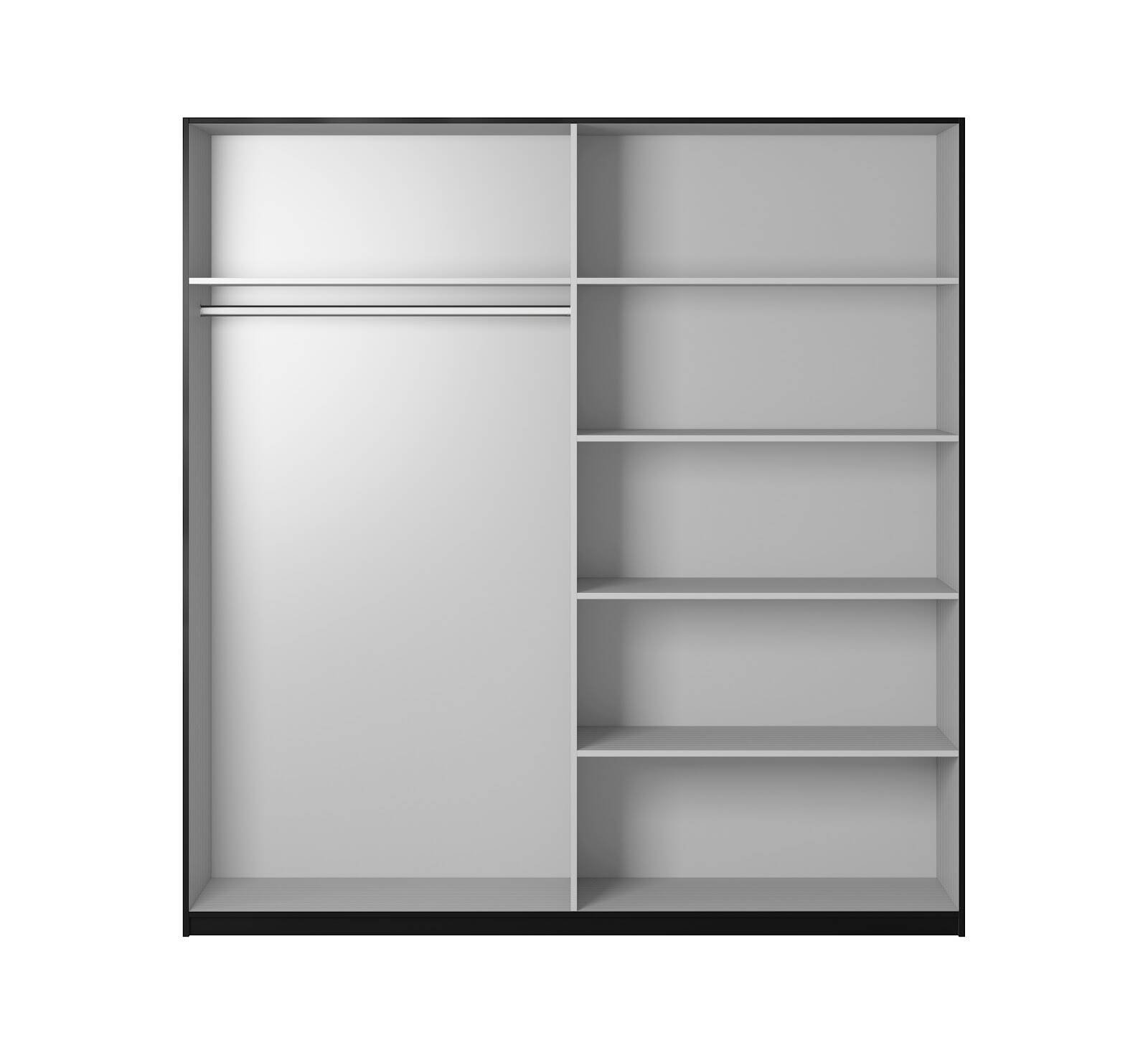 Beta – Two-door sliding wardrobe with mirrors, black, 200 cm - Image 2