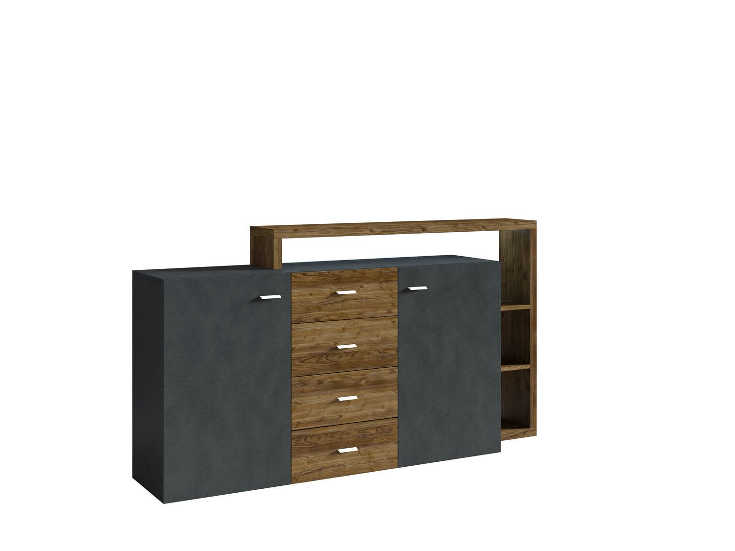 Bota chest of drawers 2D4S with top cabinet, Appenzell spruce / Matera