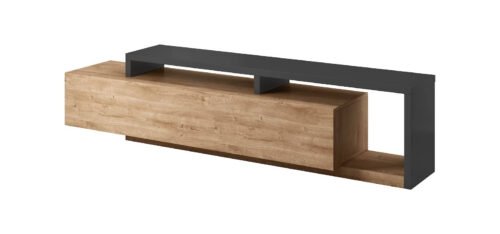 Bota TV cabinet with drawer, anthracite/oak