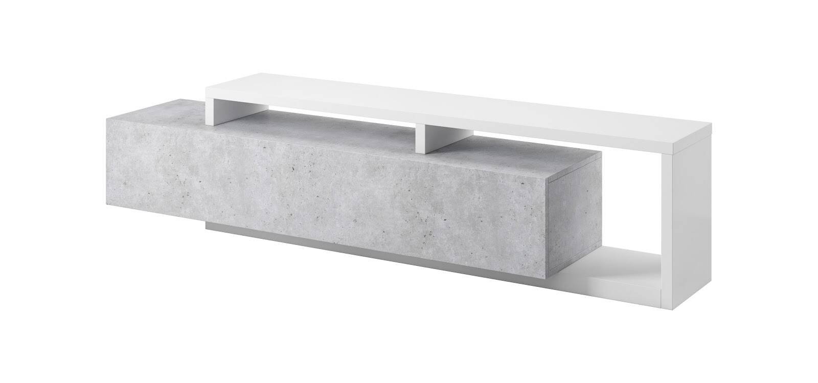 Bota TV cabinet with drawer, white / Colorado concrete