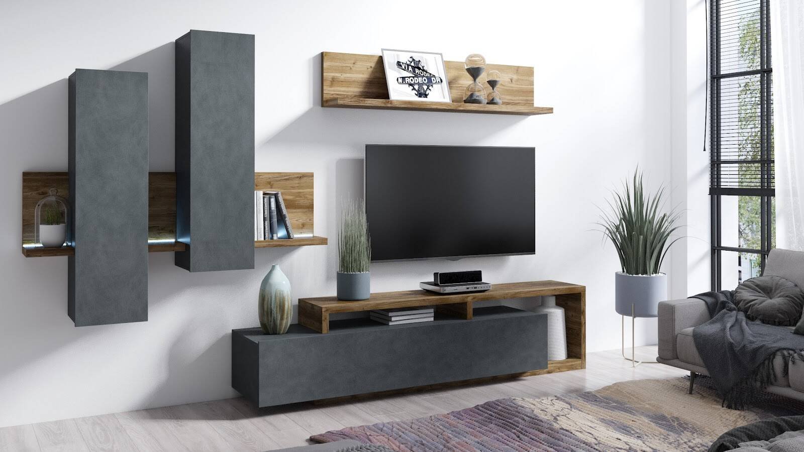 Bota TV cabinet with drawer Appenzell Spruce / Matera - Image 4