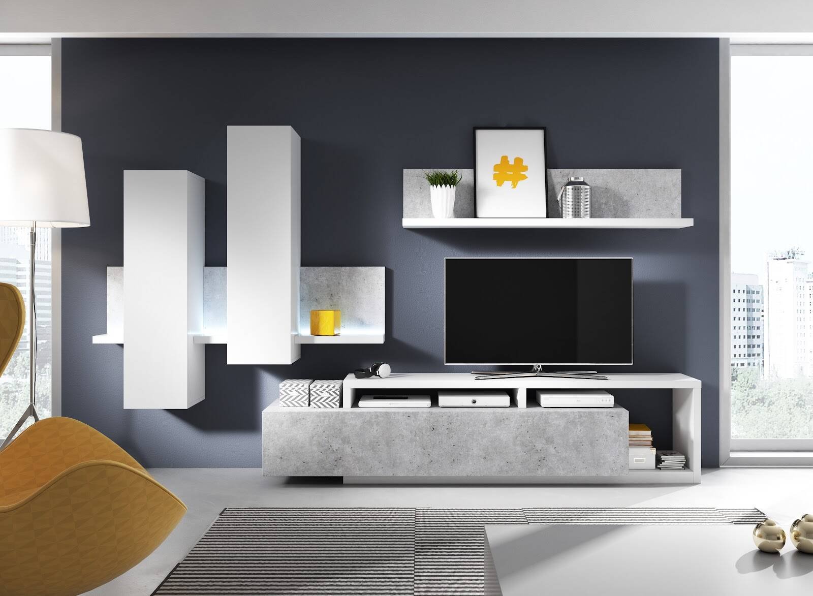 Bota wall cabinet 01+04+40 white / Colorado concrete - Image 3