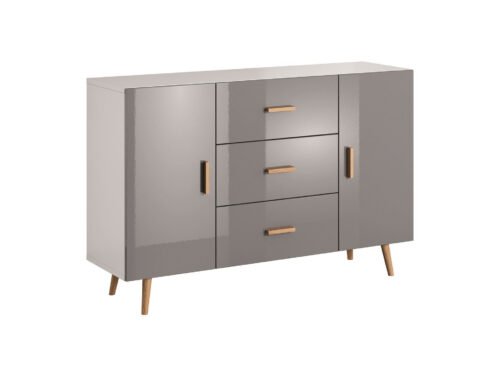 Brillo K2D3S – Chest of drawers with 2 doors, gray