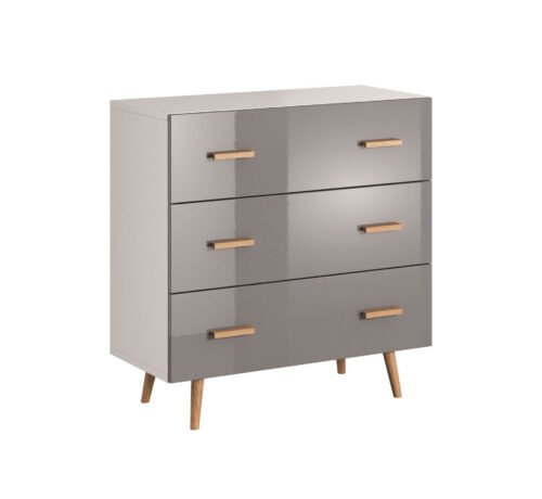 Brillo K3S – Chest of drawers with 3 drawers, grey