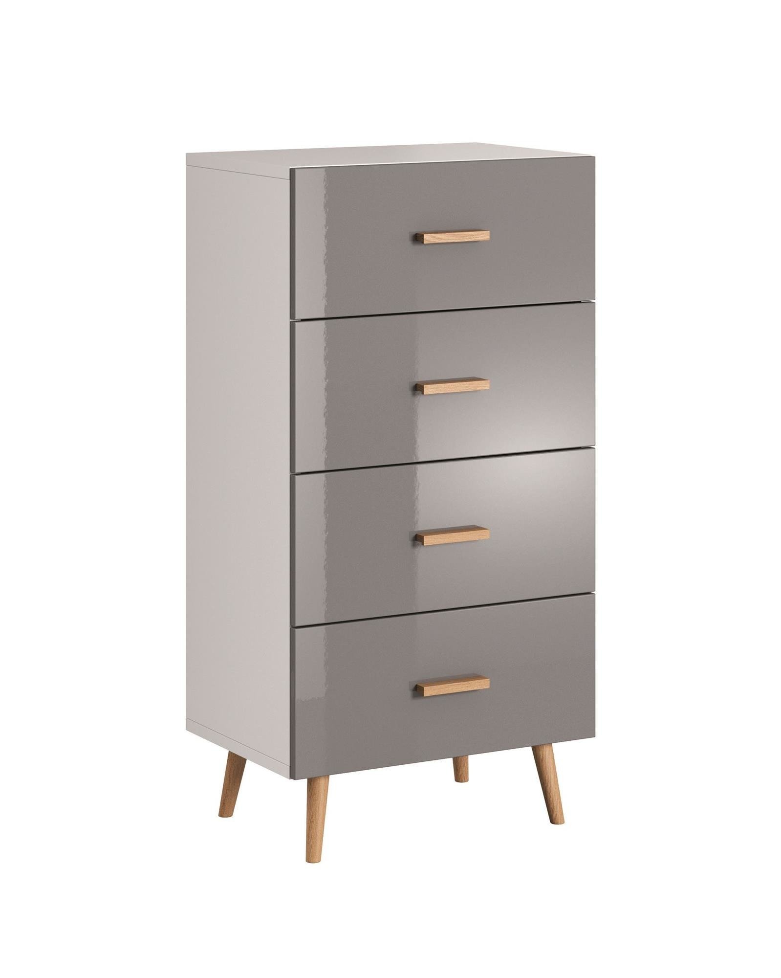 Brillo K4S - 4-drawer chest of drawers, gray