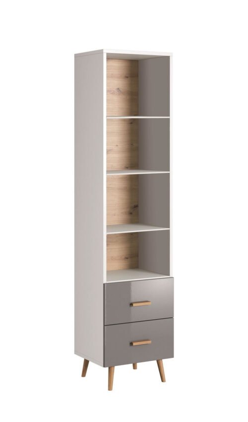 Brillo W2S – Open display case with drawers, gray