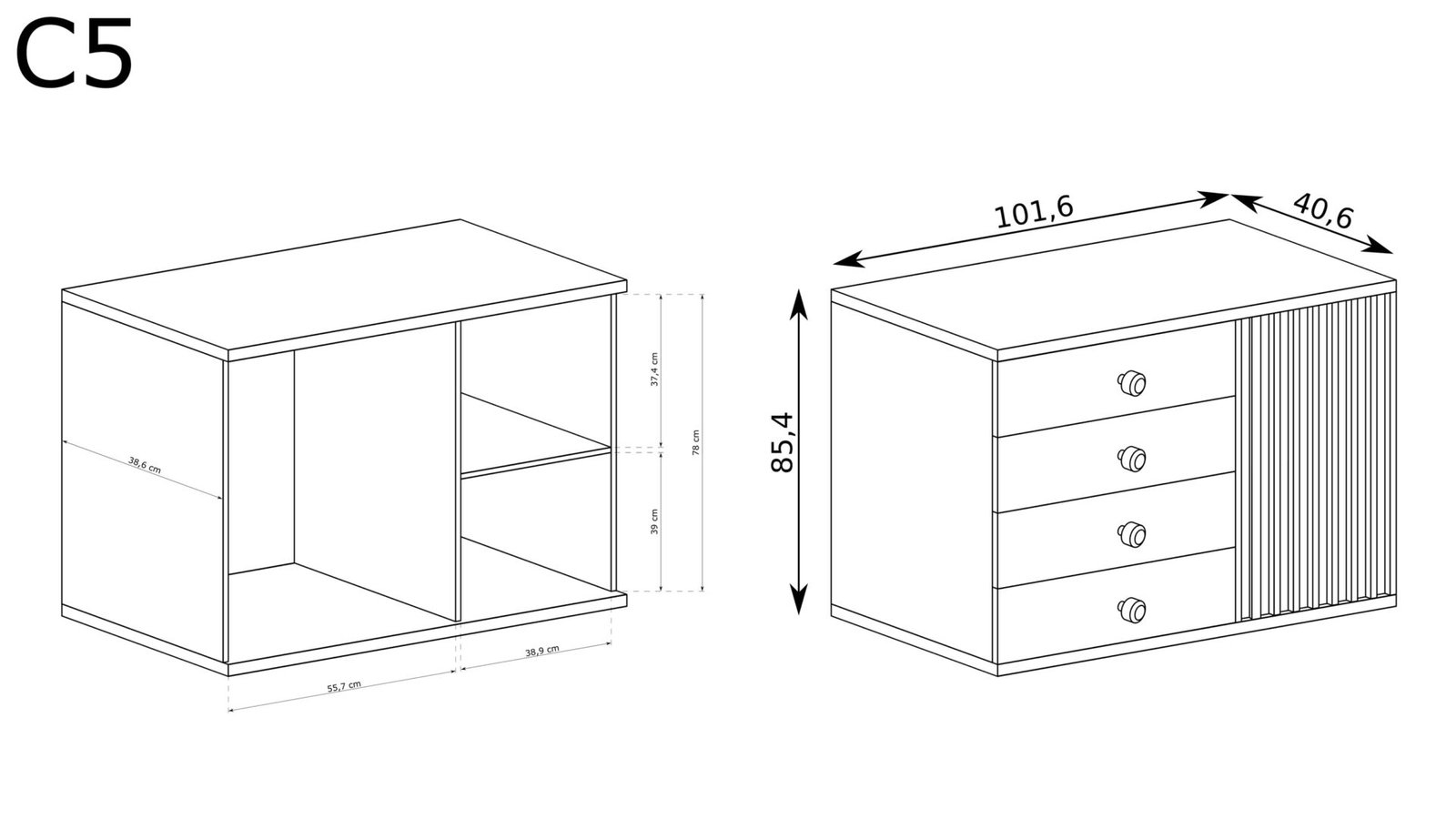 CALI-5 - 1D4S Artisan chest of drawers - Image 2