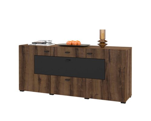 Coby Chest of Drawers, 2 Drawers, Monastery Oak/Black Onyx