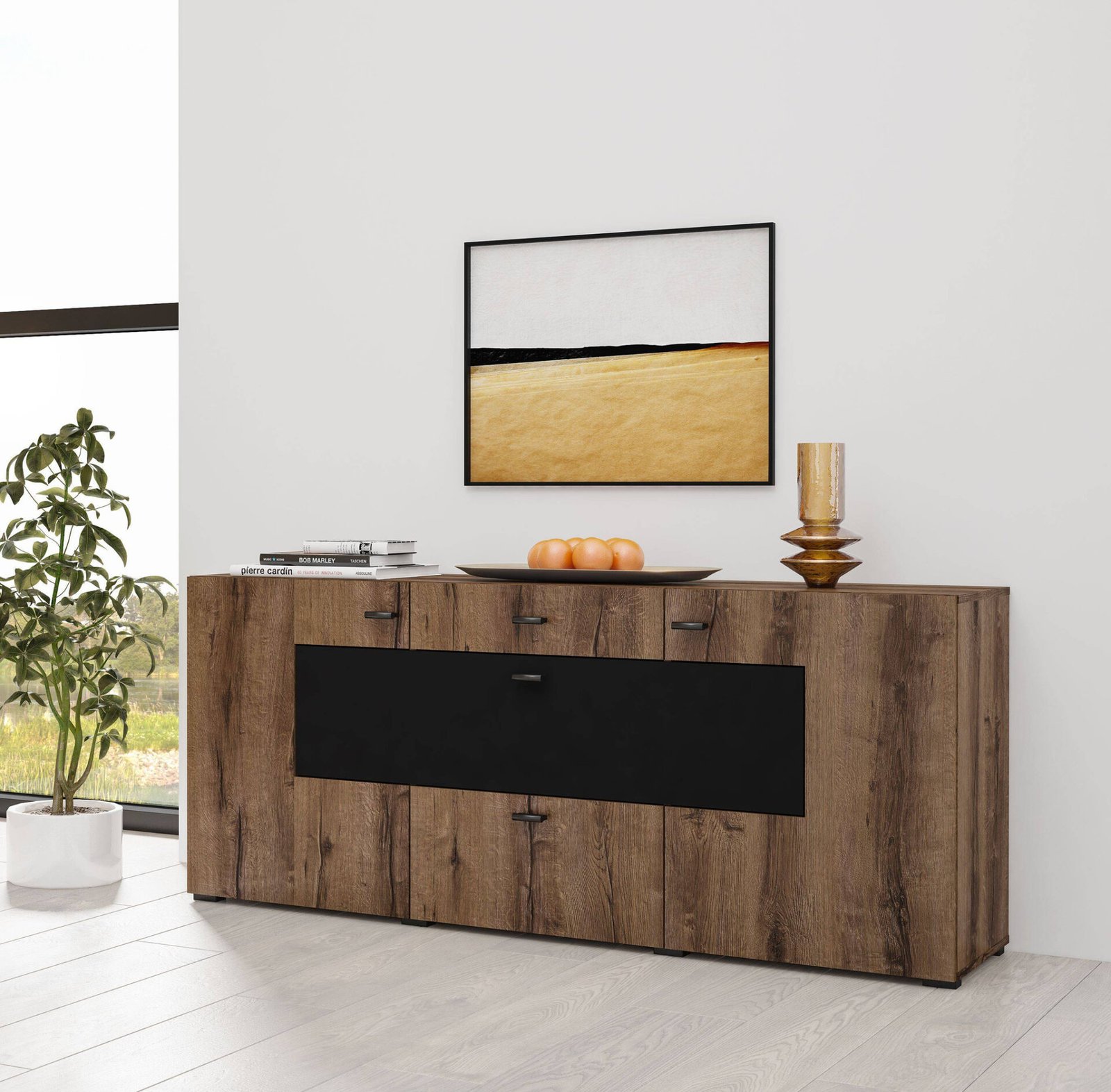 Coby Chest of Drawers, 2 Drawers, Monastery Oak/Black Onyx - Image 3
