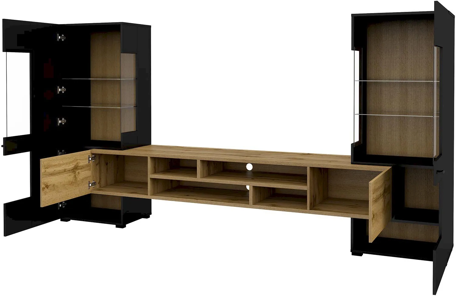 Coby wall cabinet, black onyx/Wotan oak - Image 2