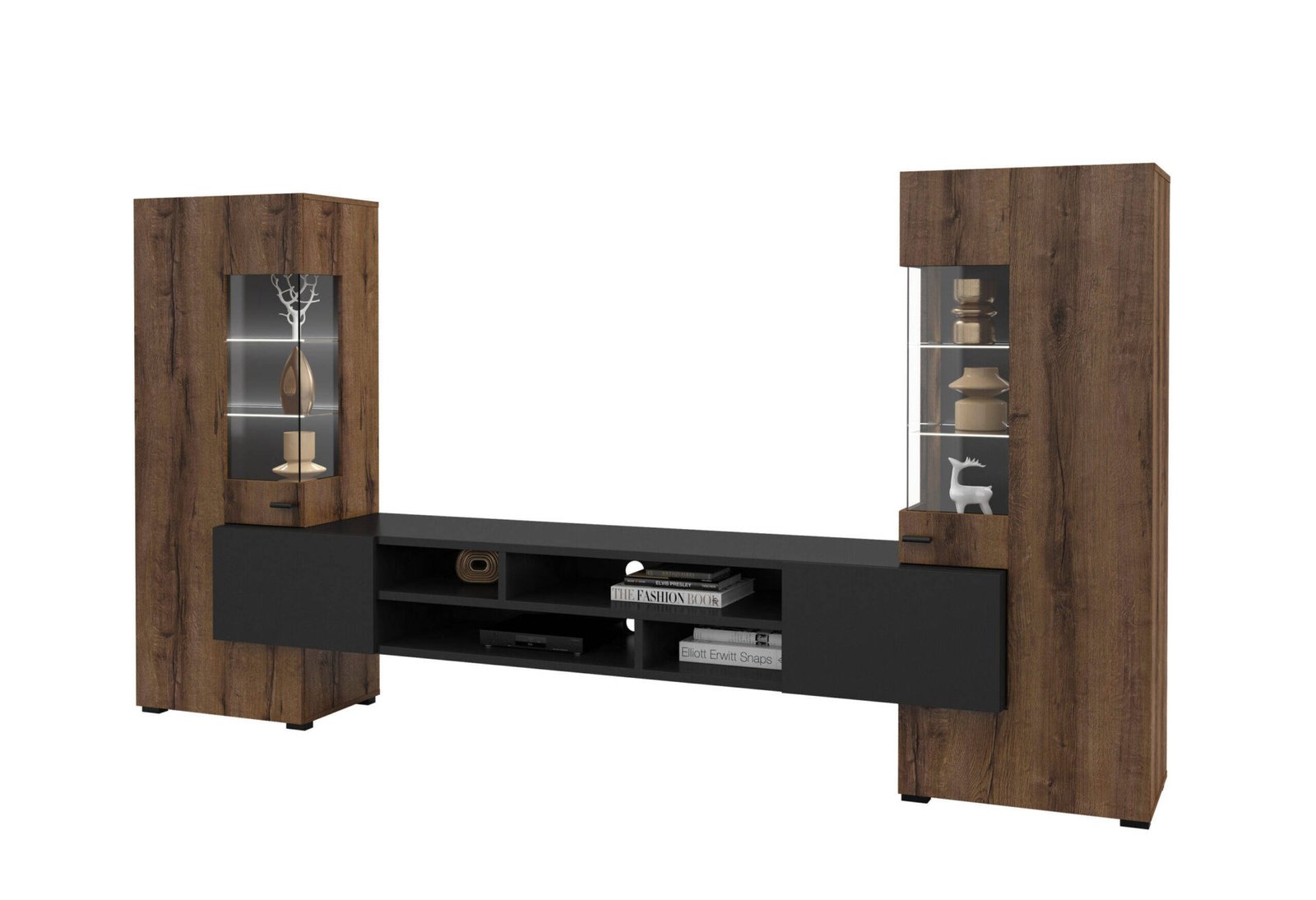 Coby wall cabinet Monastery Oak / Black Onyx