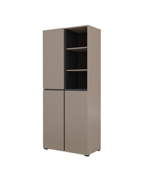 Cross Hall – Congo Three-Door Shoe Cabinet, Matte Black
