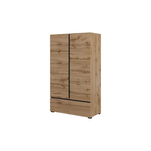 Cross S – chest of drawers, 2 drawers, 1 drawer, Wotan Oak Black Onyx matt color