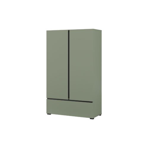 Cross S – chest of drawers, 2 drawers, 1 drawer, dusty green and black