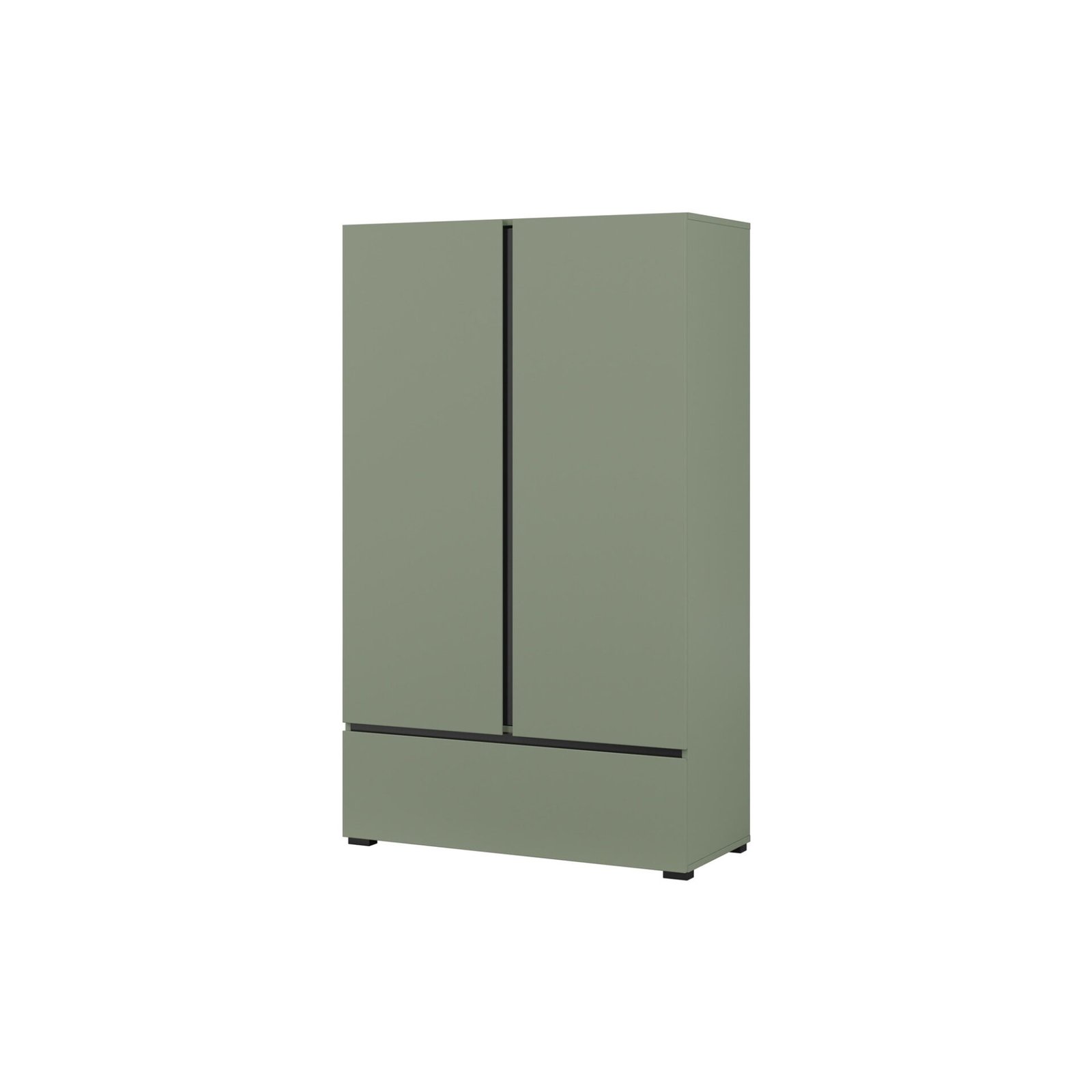 Cross S - chest of drawers, 2 drawers, 1 drawer, dusty green and black