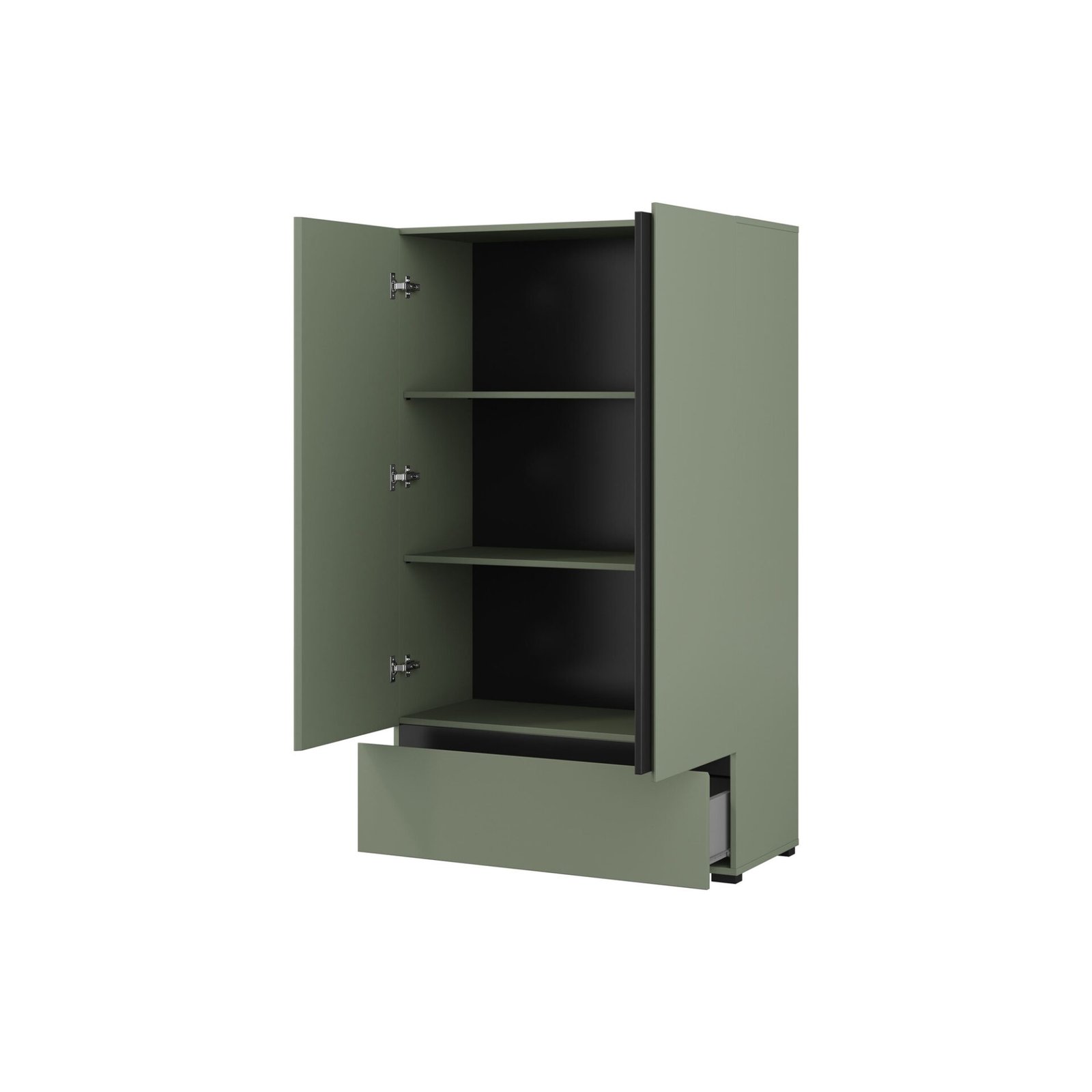 Cross S - chest of drawers, 2 drawers, 1 drawer, dusty green and black - Image 2