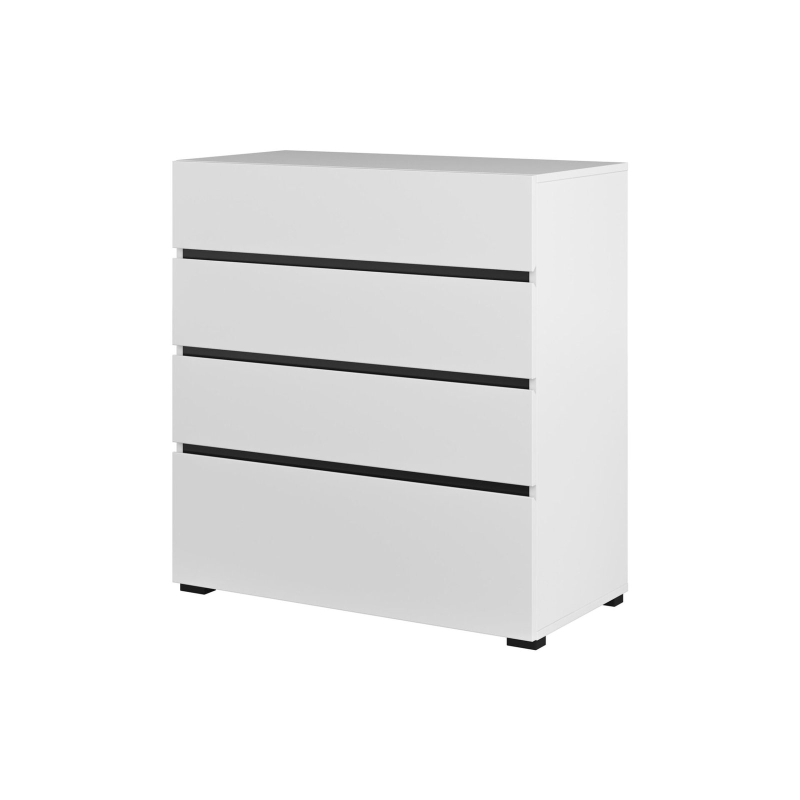 Cross S – chest of drawers with 4 drawers, white, black, onyx, matte
