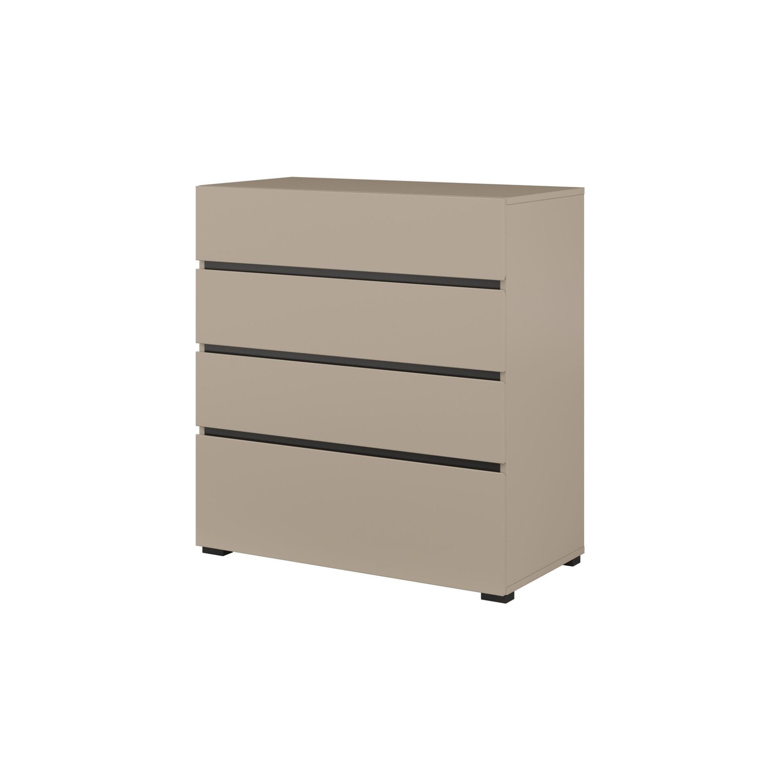 Cross S - Congo 4-drawer chest of drawers, black onyx matte finish