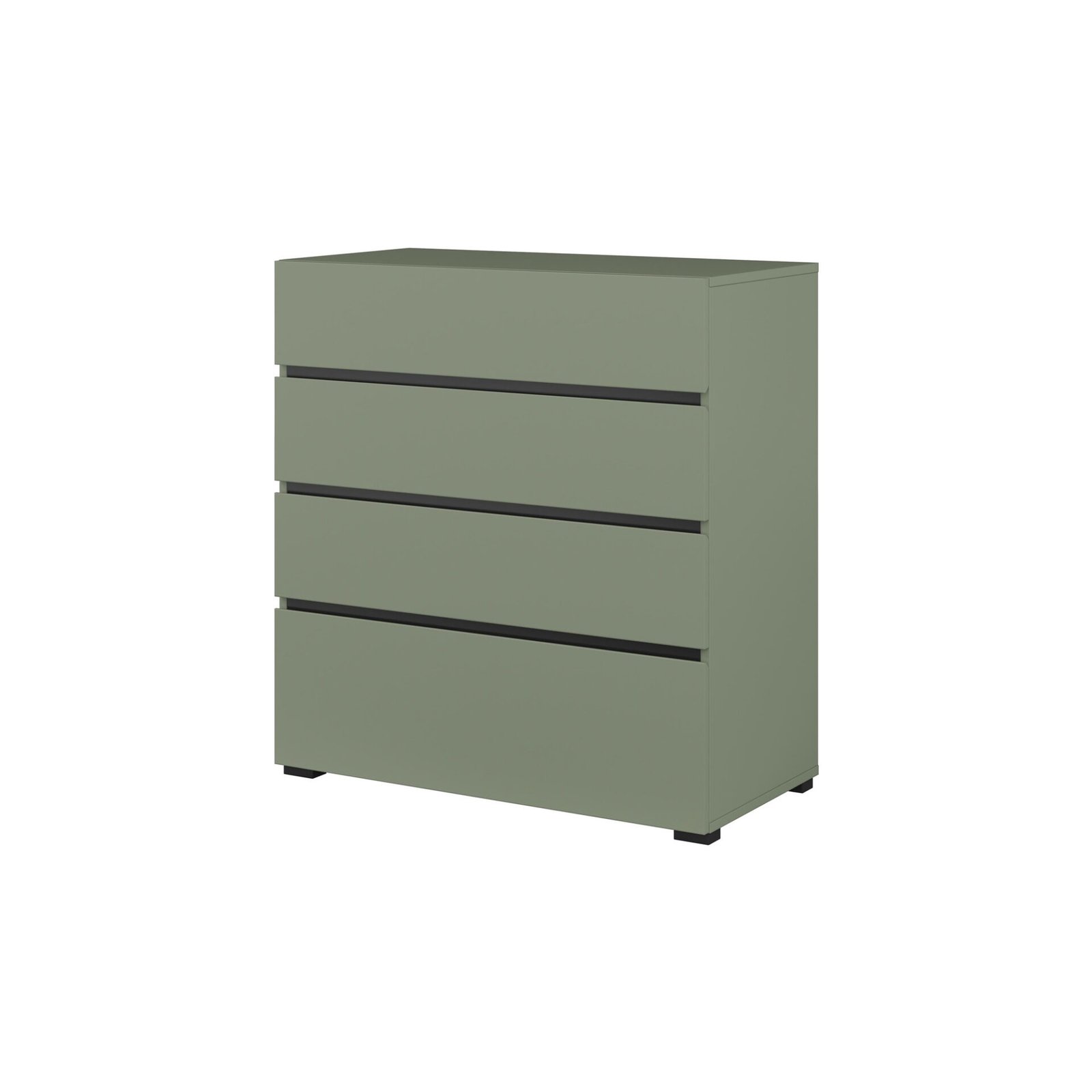 Cross S - 4-drawer chest of drawers, dusty green and black