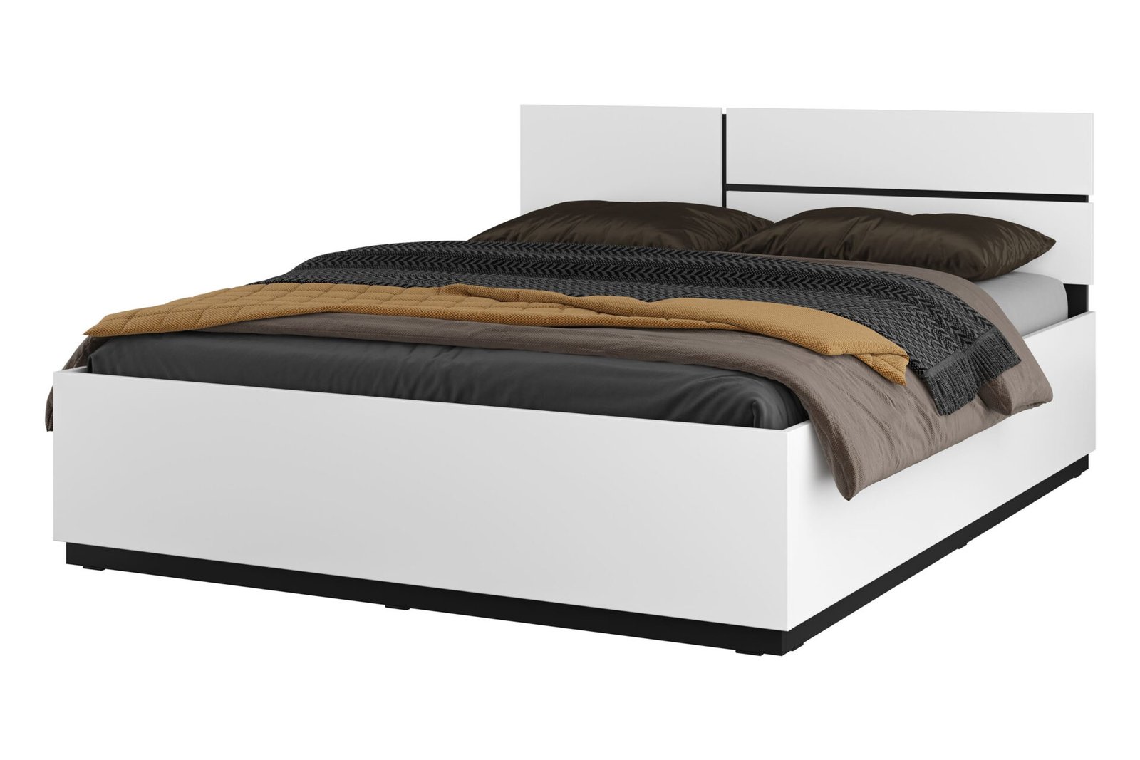 "Cross S" - bed, 160 cm, white, black, onyx, matte - Image 3