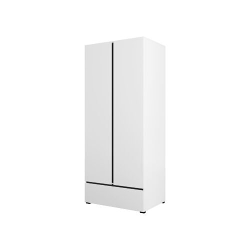 Cross S – Wardrobe 2D1S, white, black, onyx, matte