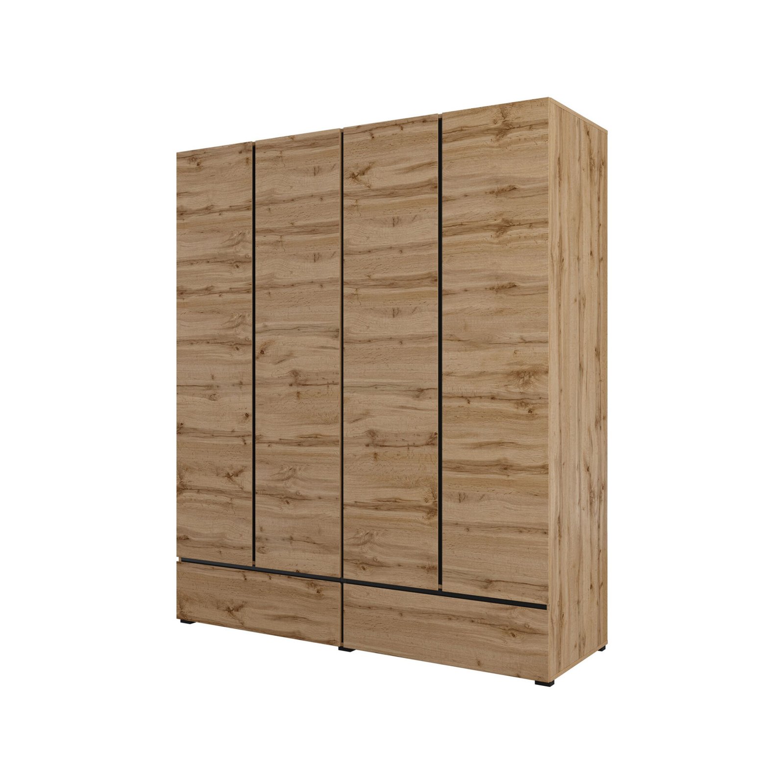 Cross S – Wardrobe 4D2S, Wotan Oak Black Onyx matte color