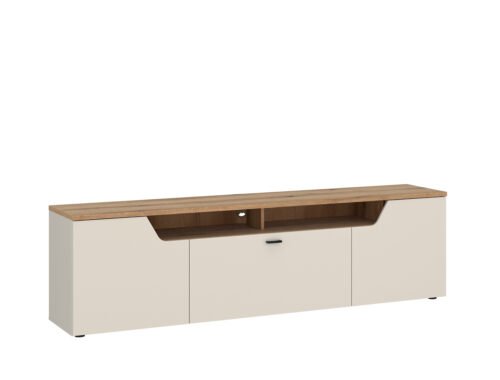 CUT OUT CTUF02 – TV stand 2D1K in cashmere oak, coastal style, with spring pattern
