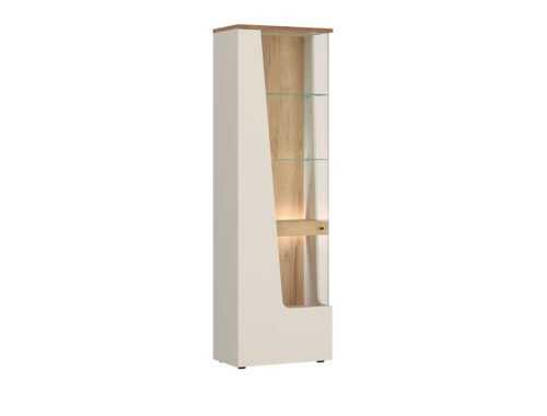 CUT OUT CTUV01L – 1D display cabinet left, cashmere oak, coastal effect color