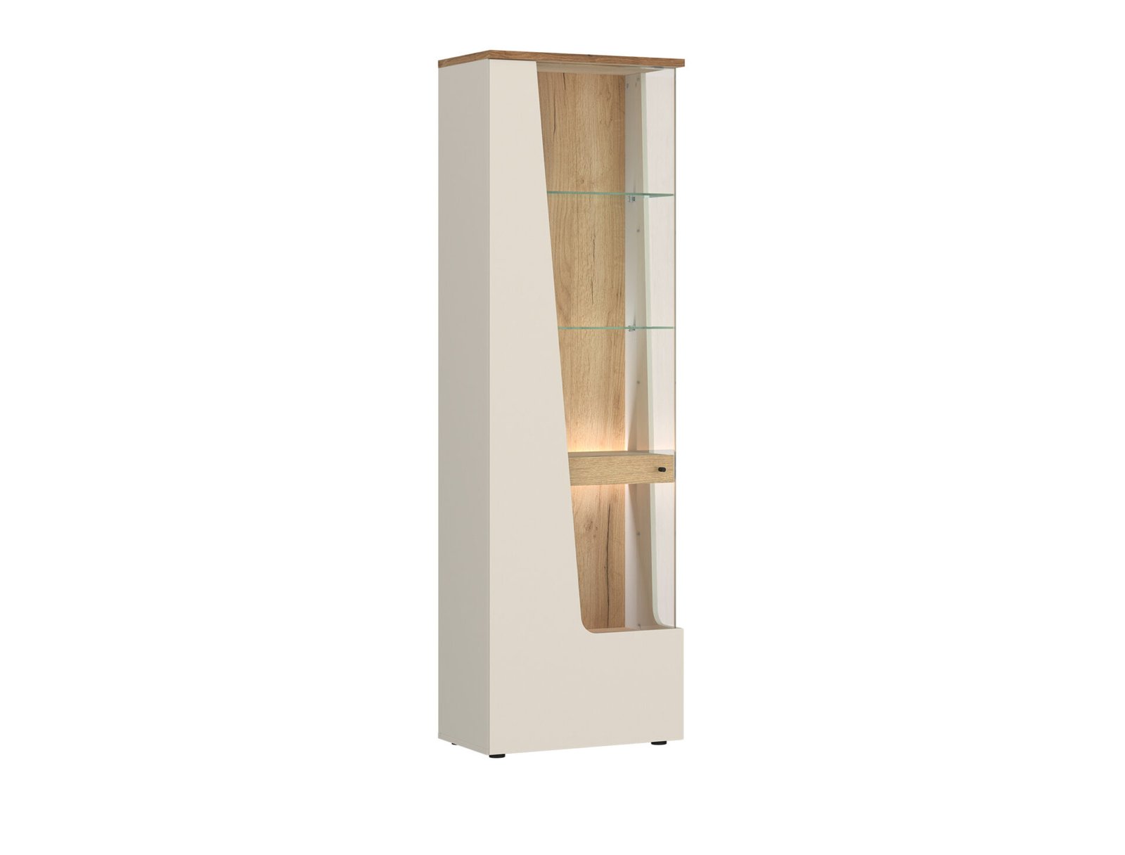 CUT OUT CTUV01L - 1D display cabinet left, cashmere oak, coastal effect color