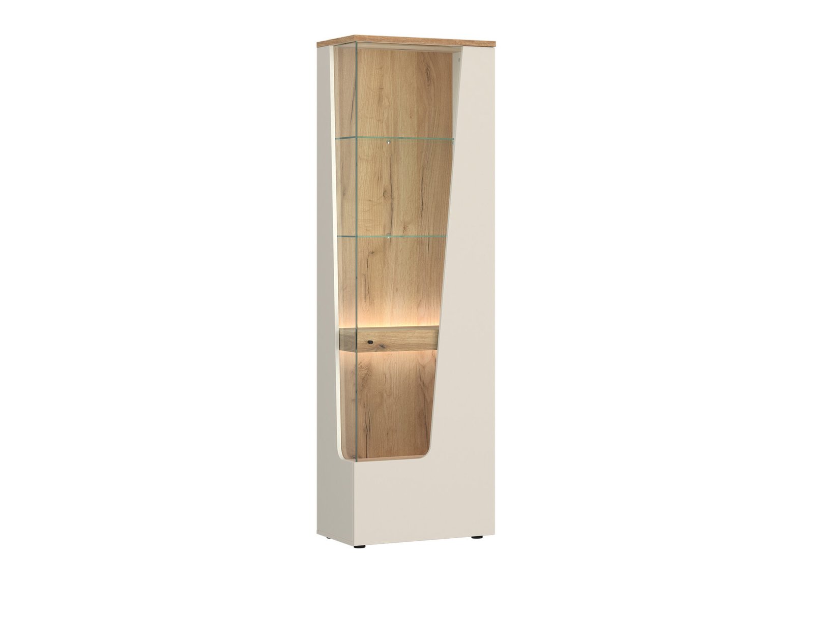 CUT OUT CTUV01R - Single door display cabinet, right, cashmere oak, Coast Evoke