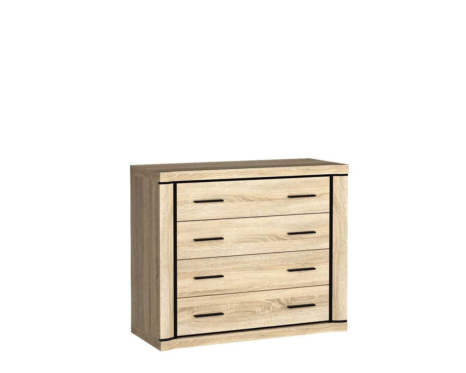 DALLAS-2 - Chest of drawers with 4 drawers, Sonoma oak color