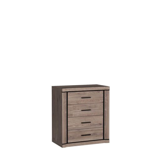DALLAS-4 – Chest of drawers with 4 drawers, oak color, truffle color