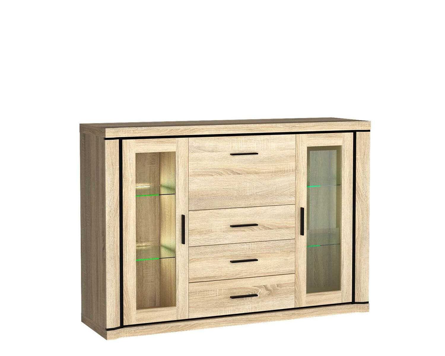 DALLAS-7 - 2D3S display case, Sonoma oak