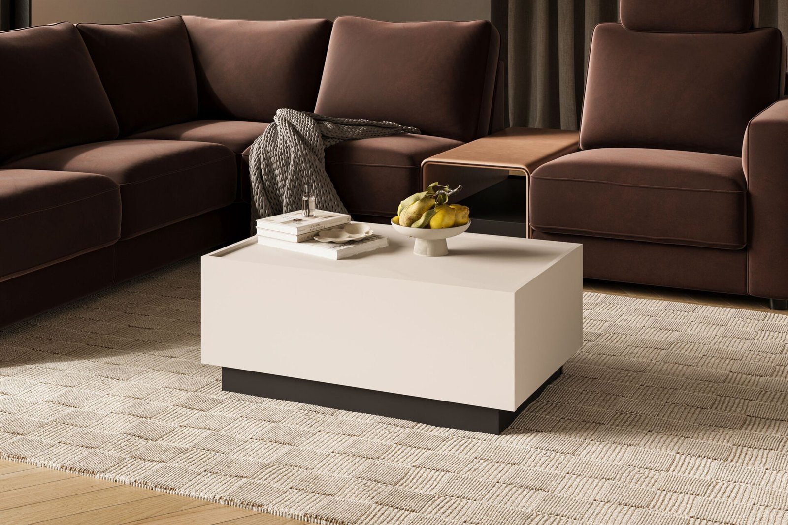 Eko - extendable coffee table, cashmere black, onyx color - Image 7